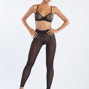 NWT Savage Fenty Flocked Black Mesh Leggings